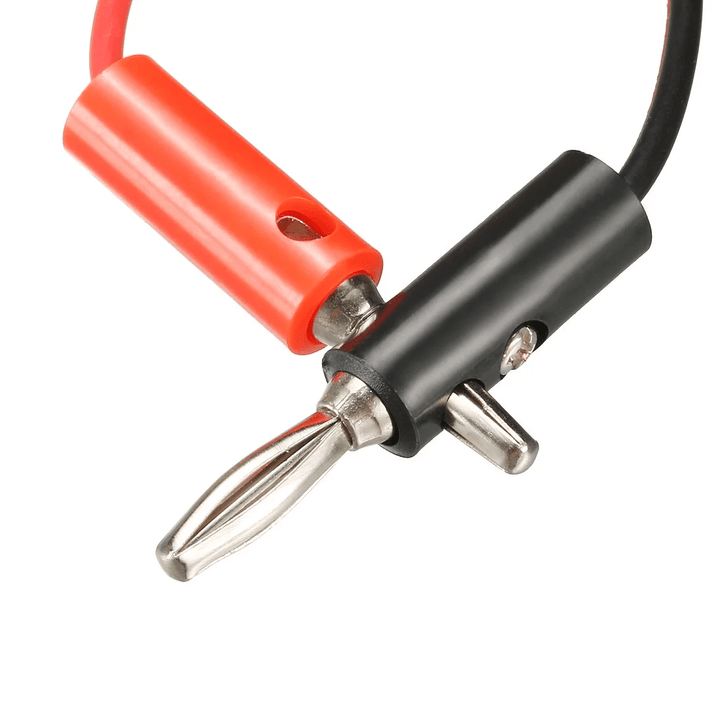 Kit Cables 1m Banana 4mm Rojo y Negro Con Pinzas Caiman - Tecneu