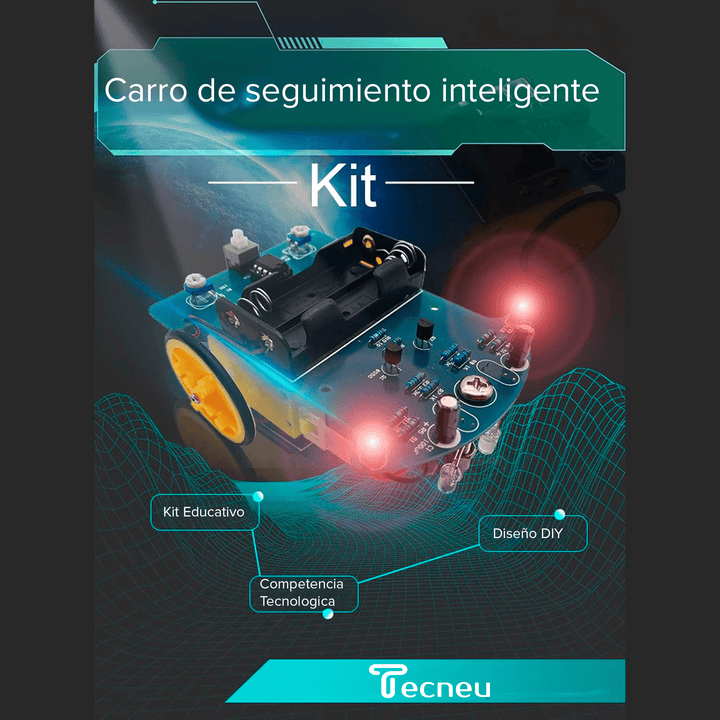 Kit Carrito Seguidor De Línea Educativo LDR Comparador Robot - Tecneu