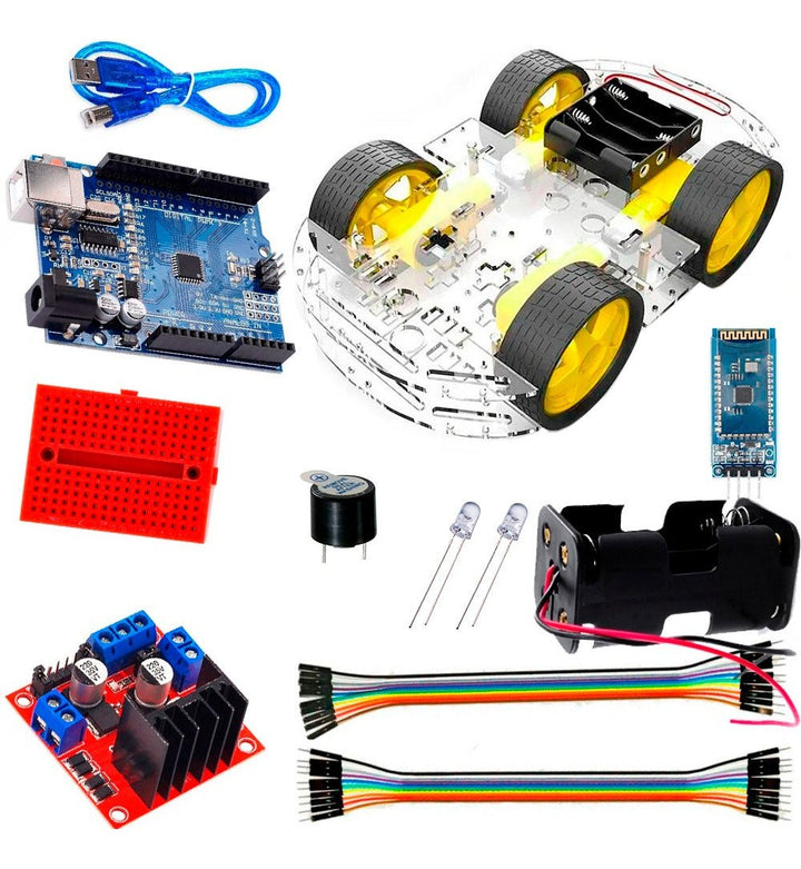 Kit Carro Robot 4 Llantas Bluetooth Instructivo App Y Más ! - Tecneu