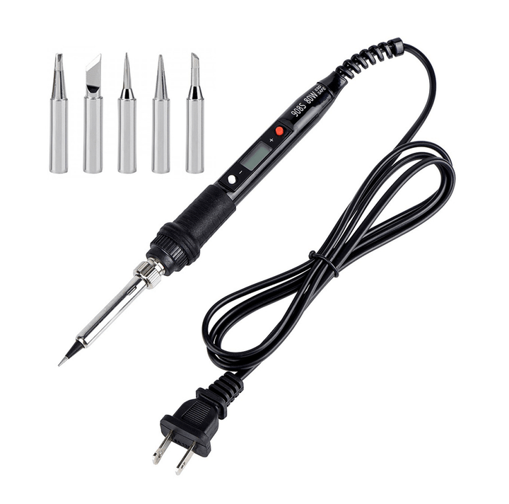 Kit Cautín JCD908S 80W LCD Digital Regulable 6 puntas y herramientas - Tecneu
