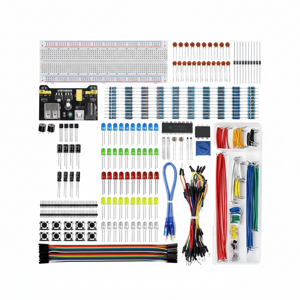 Kit Componentes Electronicos Resistencias Proto Jumpers Led (460)