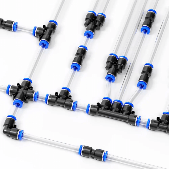 Kit conectores neumáticos rápidos 51 piezas para manguera de 6mm - Tecneu