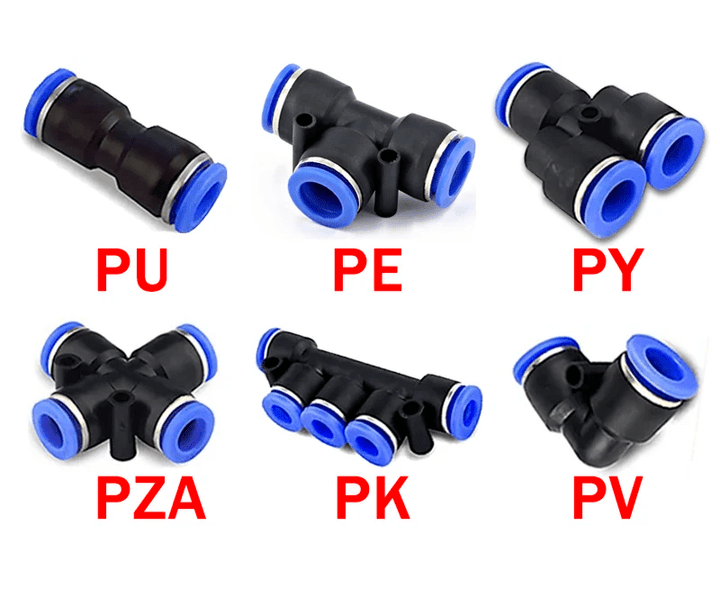 Kit conectores neumáticos rápidos 51 piezas para manguera de 6mm - Tecneu