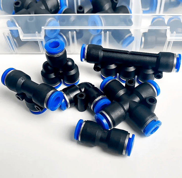 Kit conectores neumáticos rápidos 51 piezas para manguera de 6mm - Tecneu