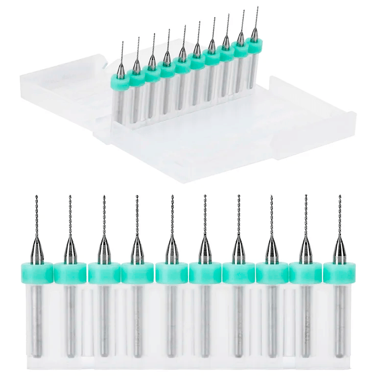 Kit de 10 brocas de carburo de tungsteno de 1.2mm Para Pcb, Router, Cnc
