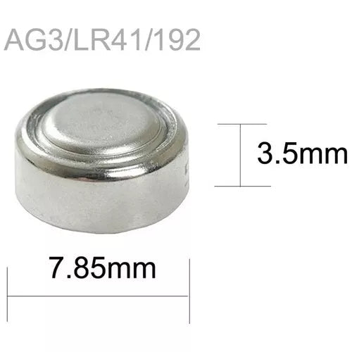 Kit De 10 Pilas de botón alcalinas LR41 AG3 para lápiz láser, termómetro, Juguete - Tecneu