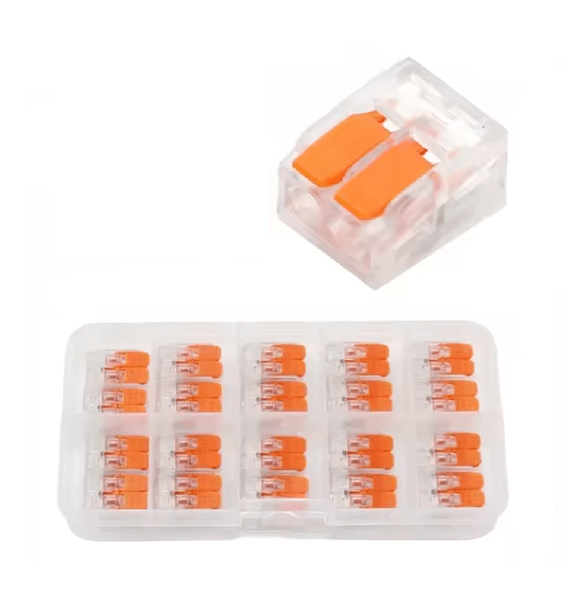 Kit de 20 piezas conectores de palanca para empalme rápido 2 terminales