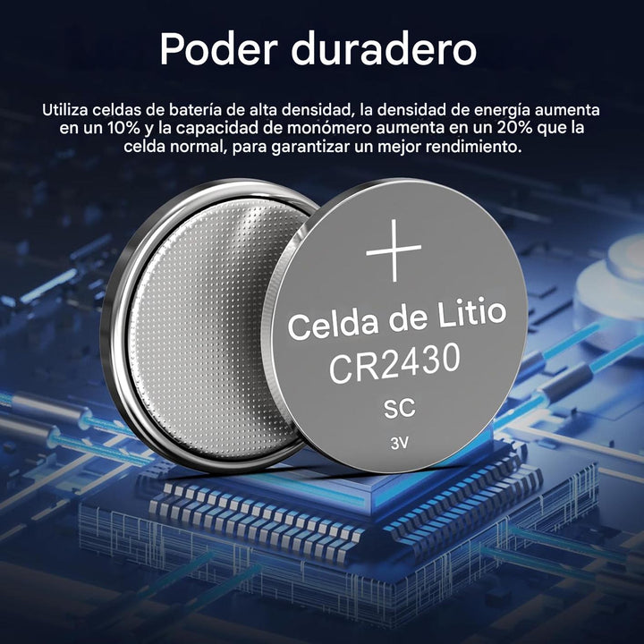 Kit De 5 Pilas de Botón Litio Pkcell CR2430 3V 24.5x3mm DL2430, ECR2430, BR2430 - Tecneu