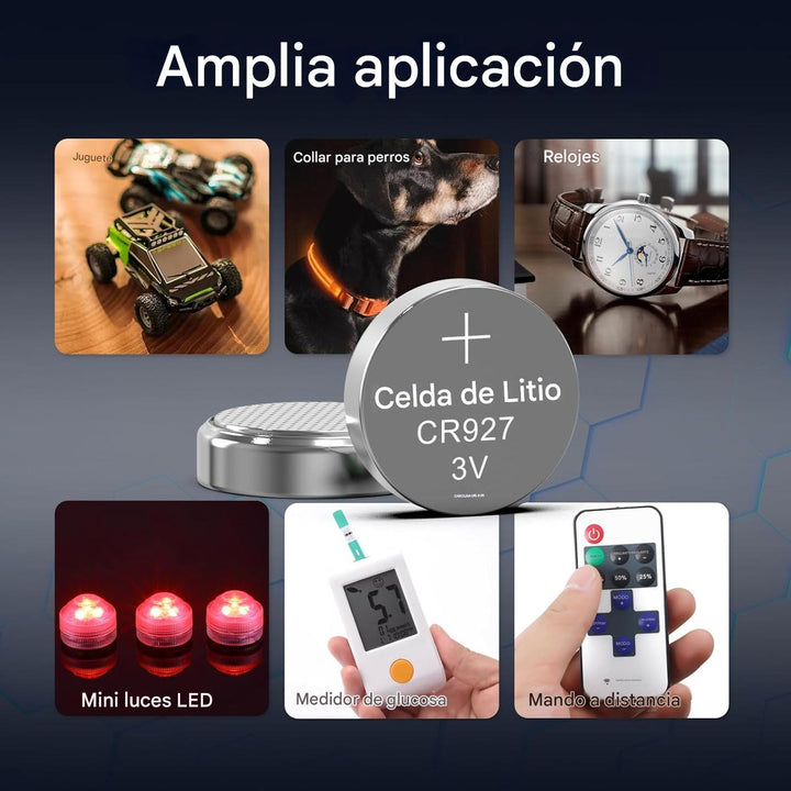 Kit De 5 Pilas de Botón Litio Pkcell CR927 3V 9.5x2.7 mm DL927, ECR927, BR927 - Tecneu
