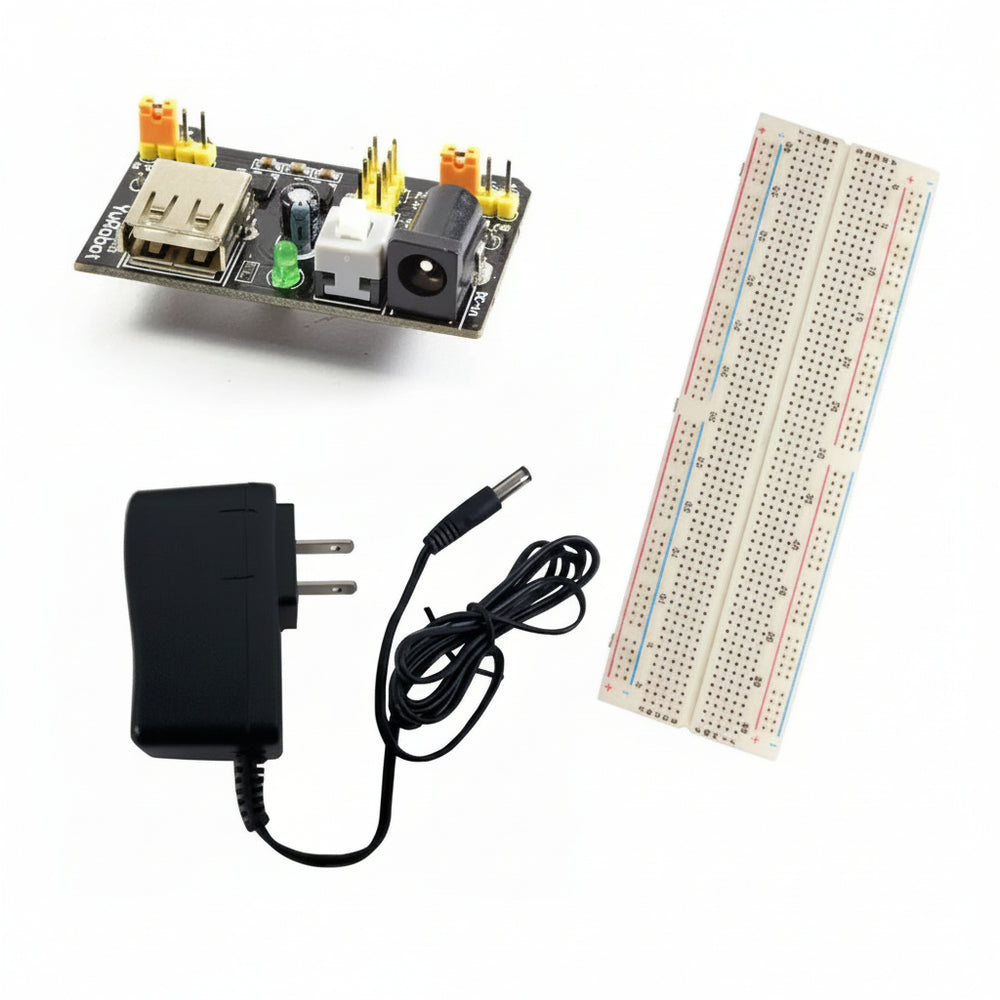 Kit Fuente Para Protoboard Mb102 + Eliminador + Protoboard