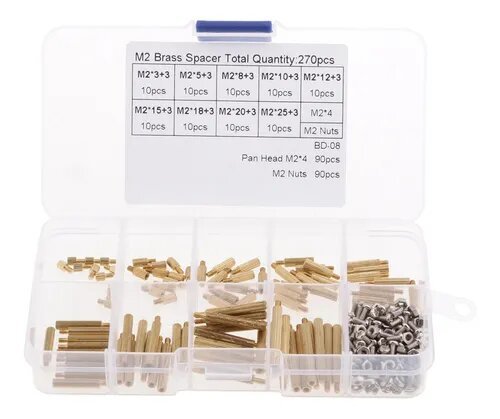 Kit M2 De 270 Separadores Tornillos Y Laton Hexagonal Pcb - Tecneu