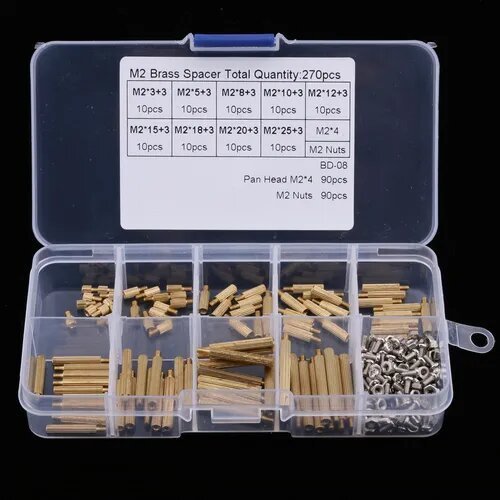 Kit M2 De 270 Separadores Tornillos Y Laton Hexagonal Pcb - Tecneu