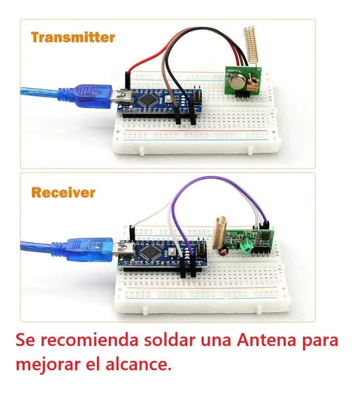 KIT Modulo Rf Emisor Y Receptor 315Mhz Pic - Tecneu
