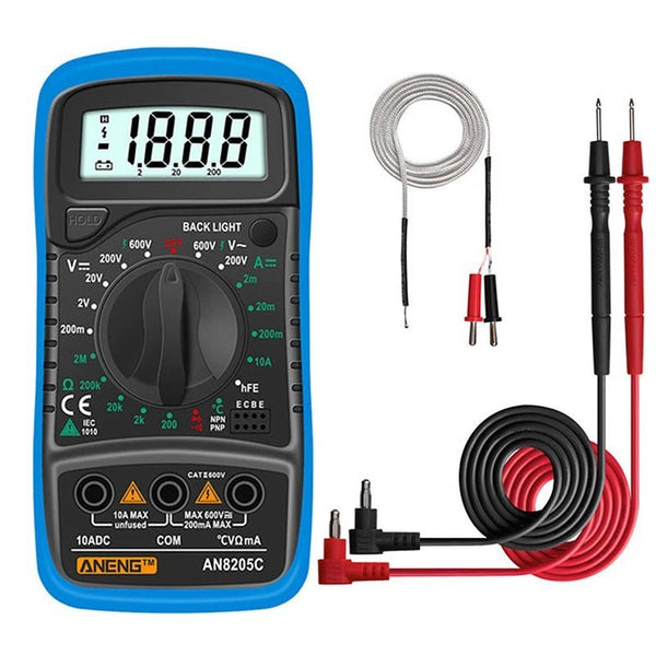 Kit Multímetro Digital An8205c Voltímetro Ac/dc Con Probadores Y Termopar - Tecneu