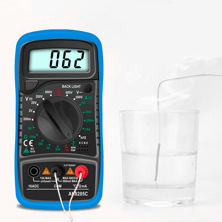 Kit Multímetro Digital An8205c Voltímetro Ac/dc Con Probadores Y Termopar - Tecneu