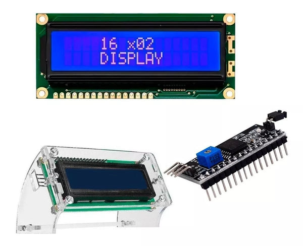 Kit Pantalla Display 16x2 Lcd 1602a + Carcasa + Interfaz I2c - Tecneu