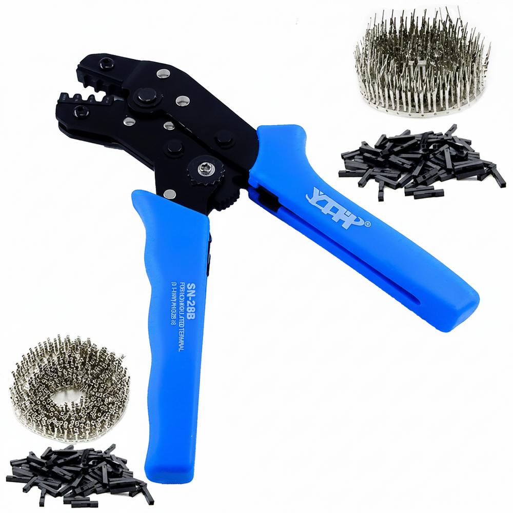 Kit Pinza Crimpadora Terminal Sn 28b + 200 Crimp H/M Dupont