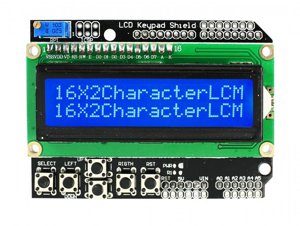 Display Lcd 16x2 Shield Keypad Para Arduino Con Teclado Azul