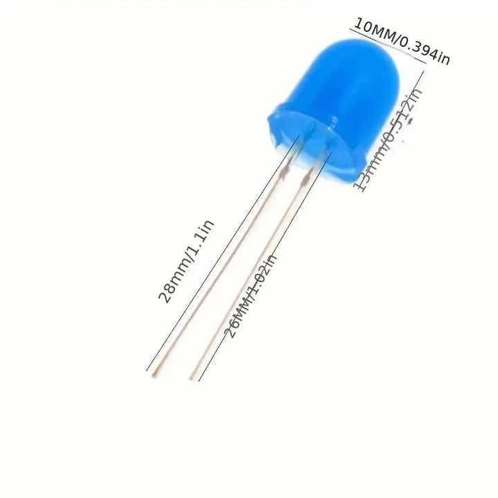 Led Difuso 10mm Rojo, Amarillo, Azul, Verde, Blanco - Tecneu