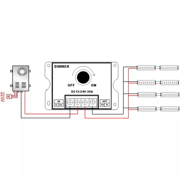 Led Dimmer 12v 24v 30a - Tecneu