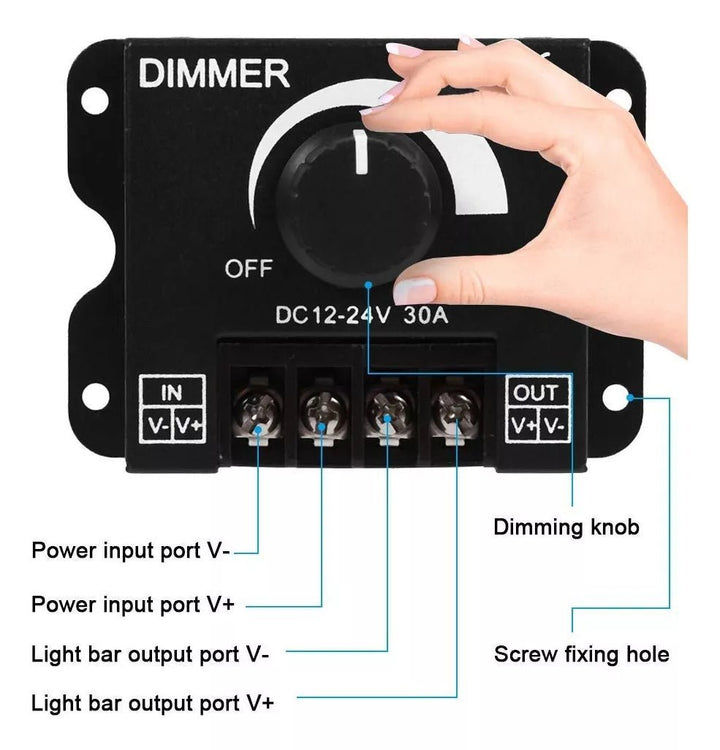 Led Dimmer 12v 24v 30a - Tecneu