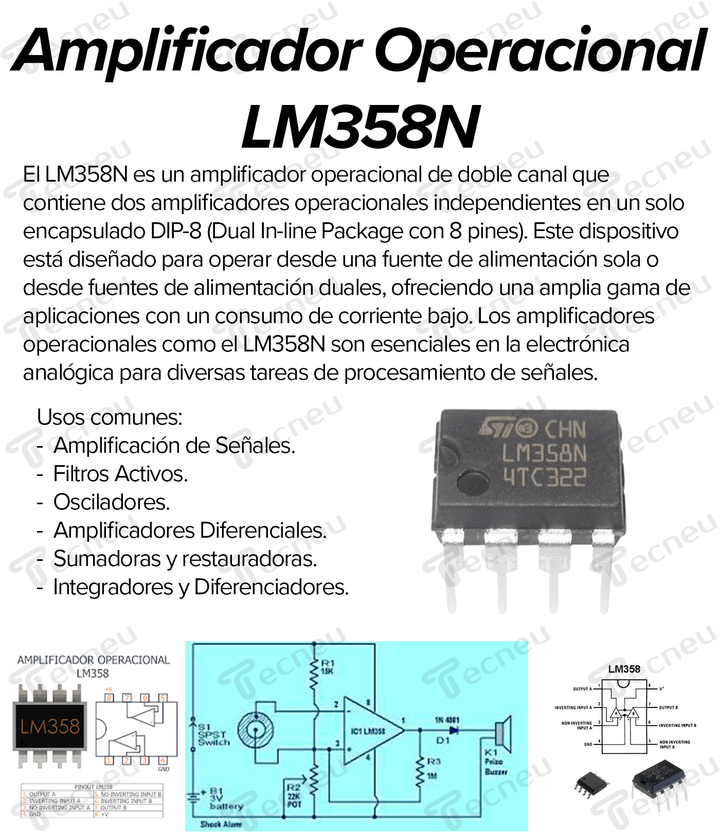 5 Piezas LM308N LM308 308N Amplificador Operacional IC DIP-8 Nuevo
