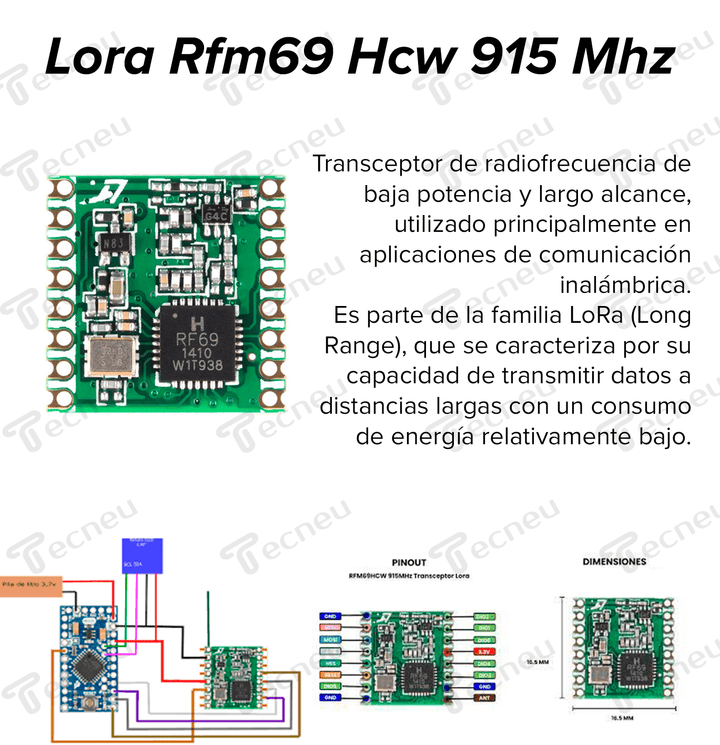 Lora Rfm69 Hcw 915 Mhz - Tecneu