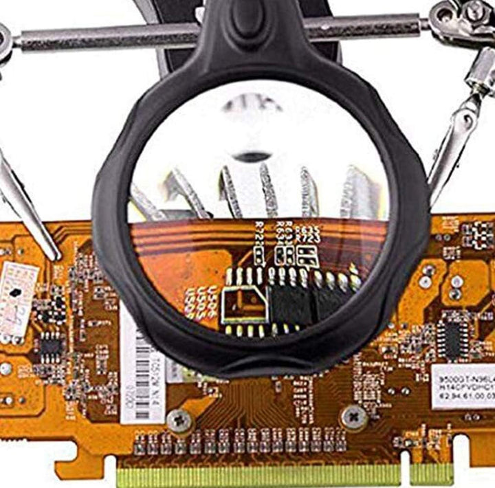 Lupa Con Luz Pinzas Base De Cautín Para Reparar Electronicos - Tecneu