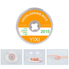 Malla Para Desoldar/ Desoldadora De Cobre-2015 2.0mm 1.5 Metros YIXI
