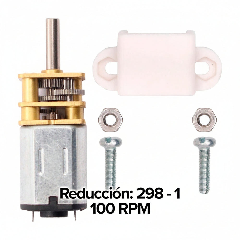 Micro Motorreductor N20 Con Bracket, Tornilleria y Sujetador