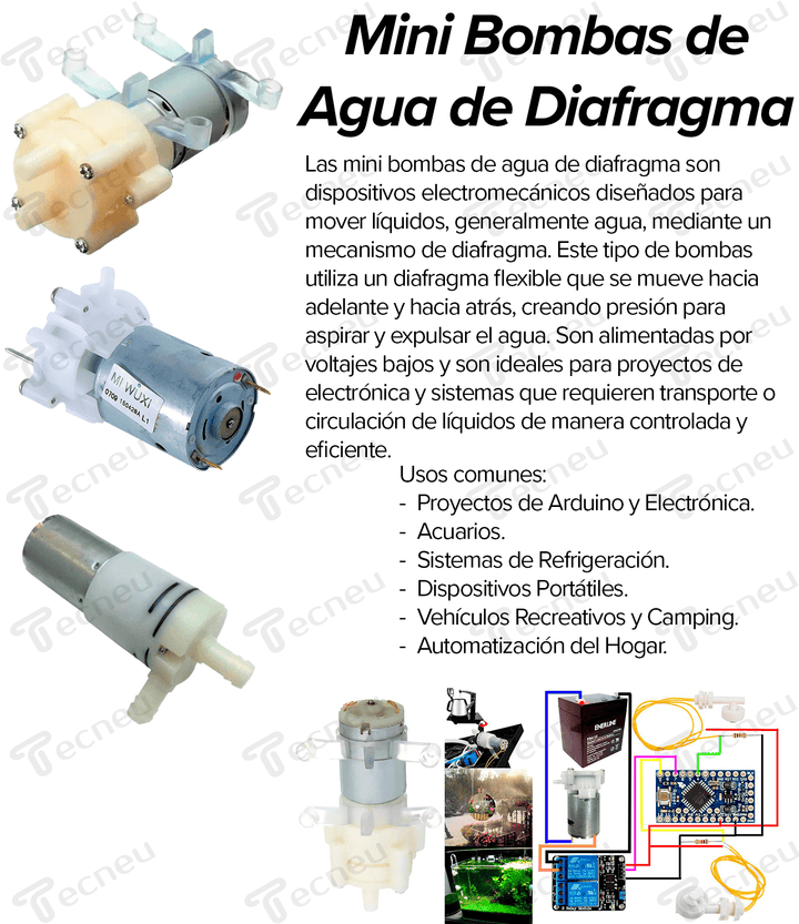 Mini Bomba De Diafragma Agua 12v 4l/min 60w - Tecneu