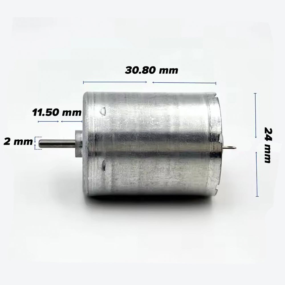 Produktbild von 280 DC-Motor 6-12V – 5000-15000 RPM, 40g, 2mm Welle, 12,3mm Länge, Für DIY-Robotik & Spielzeugautos