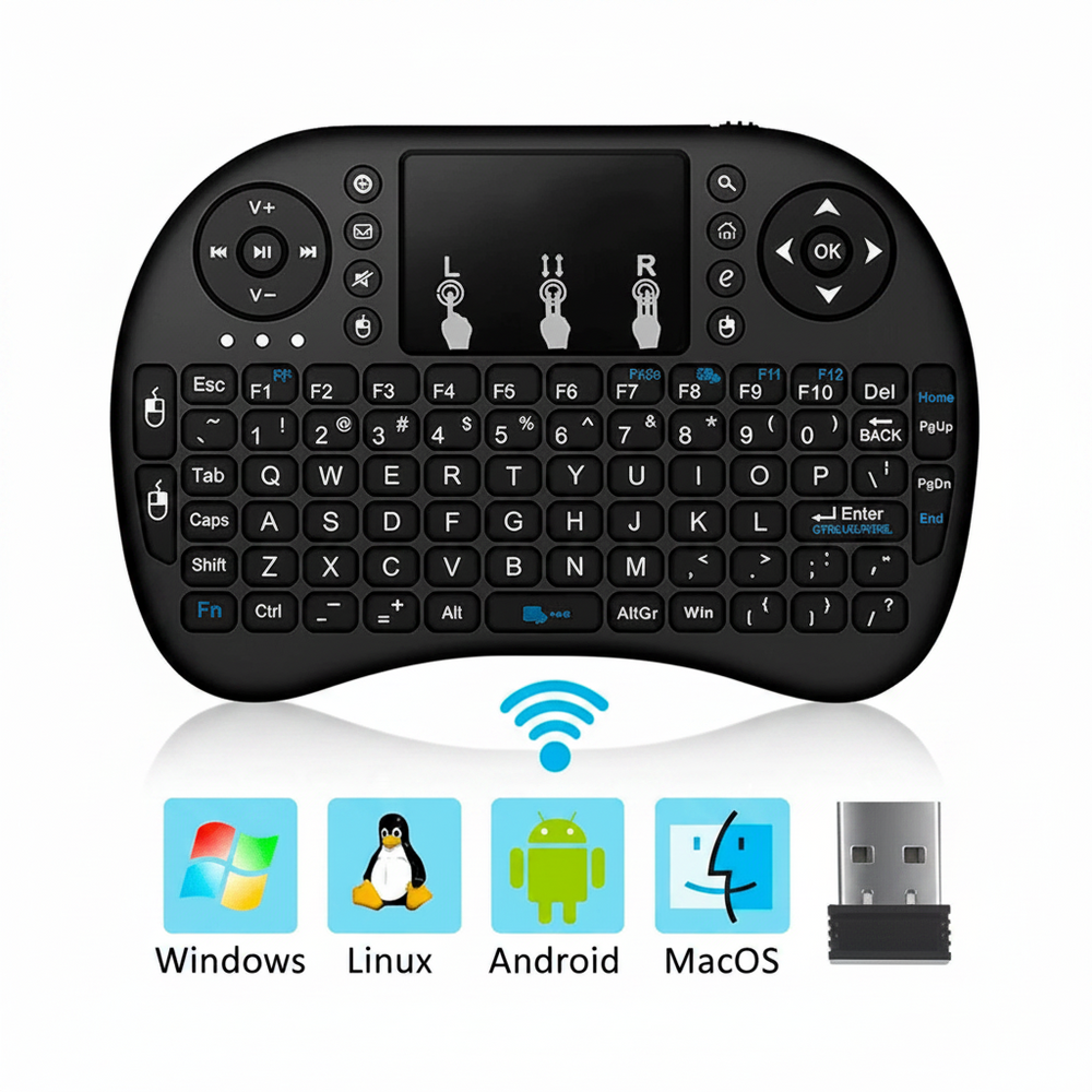Mini Teclado Inalámbrico USB Multitáctil SmartTv Box Xbox Pc