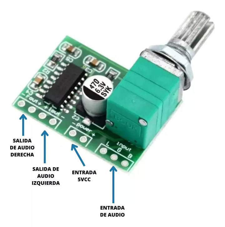 Modulo Amplificador Pam8403 Control De Audio 2x3w - Tecneu