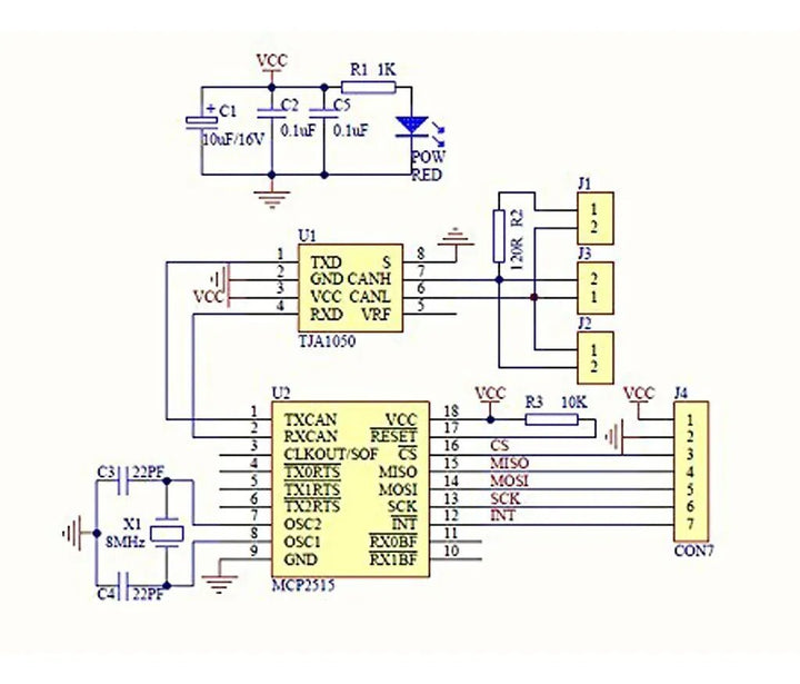 Modulo Can Bus Spi Mcp2515 Tja1050 - Tecneu