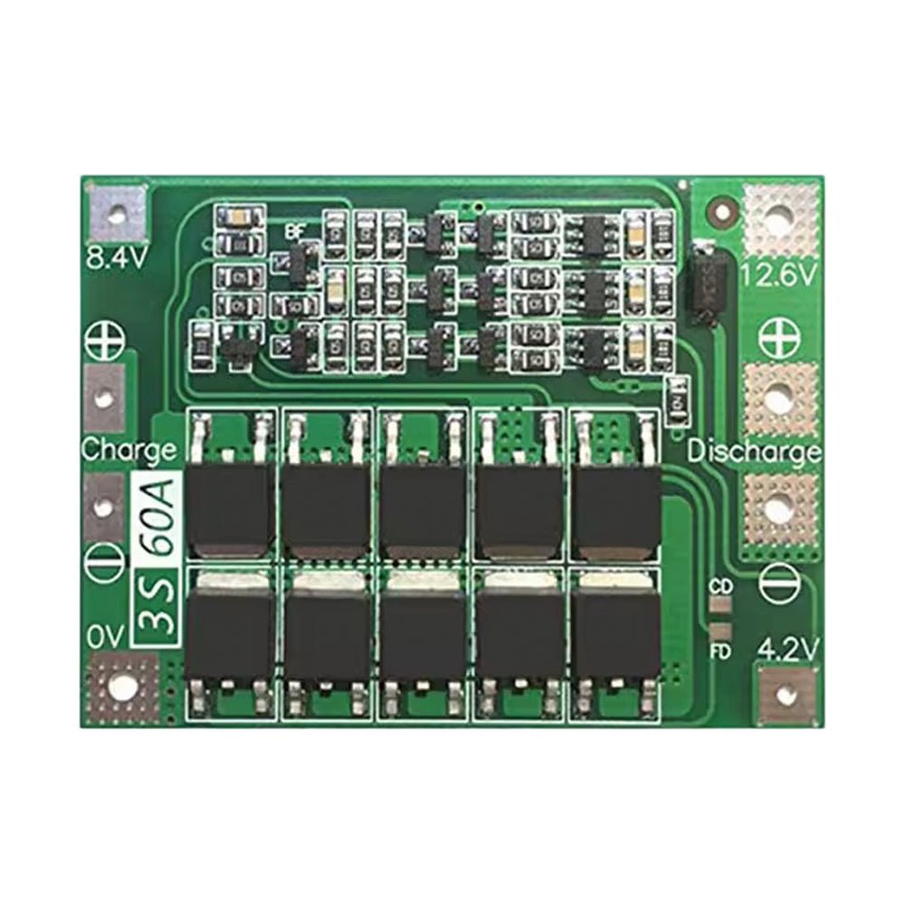 Módulo De Carga/ Descarga De Baterías Litio Bms 12.6v 60a 3s