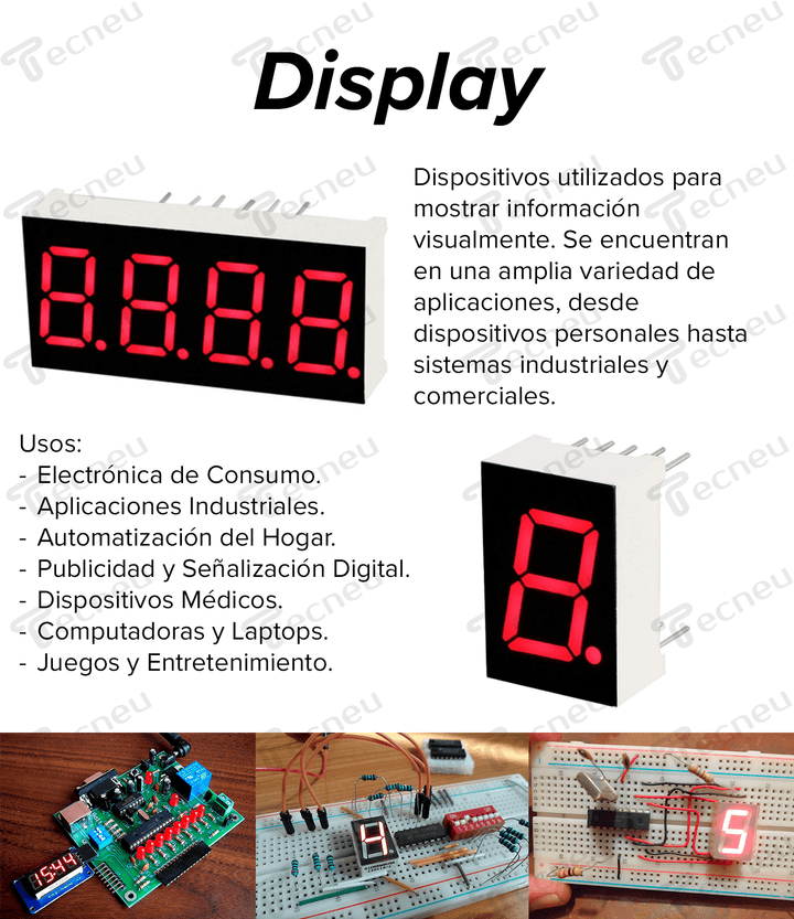 Modulo Display 7 Segmentos 4 Digitos Tm1637 - Tecneu