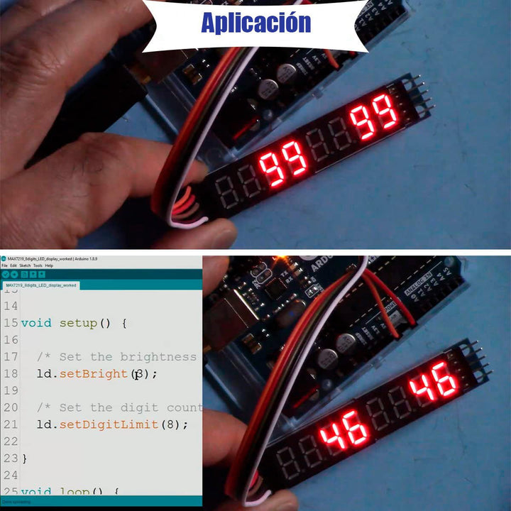 Módulo Display 7 Segmentos 8 Digitos Max7219 - Tecneu