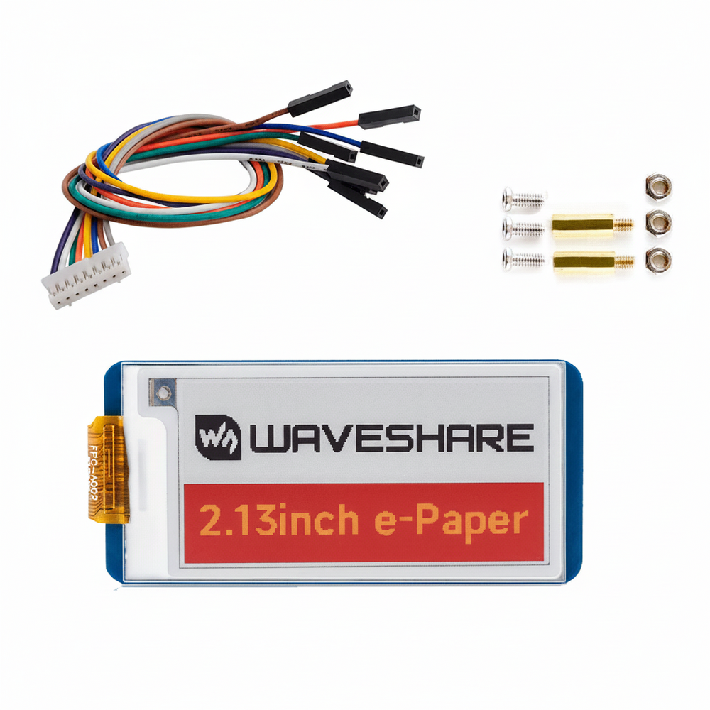 Módulo e-Paper E-Ink de 2.13" 250×122 Negro/Blanco/Rojo SPI para Raspberry Pi