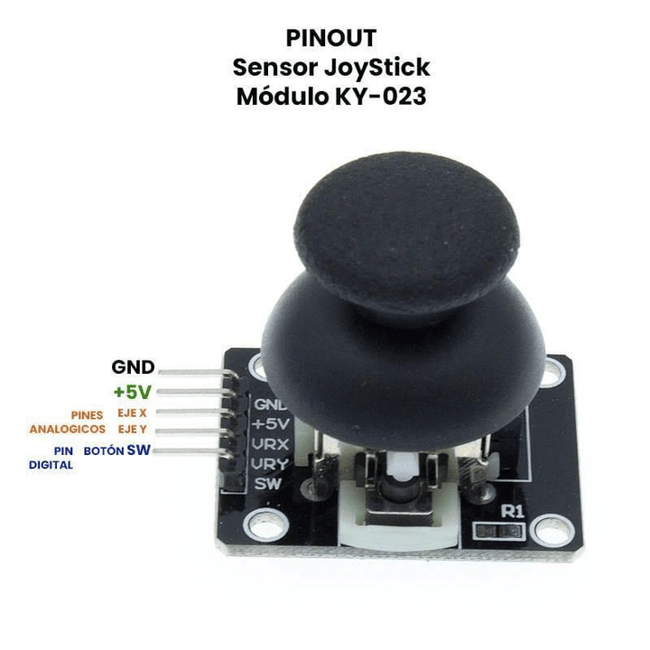 Módulo KY - 023 Joystick Analógico de Dos Ejes XY 3.3V - 5V - Tecneu