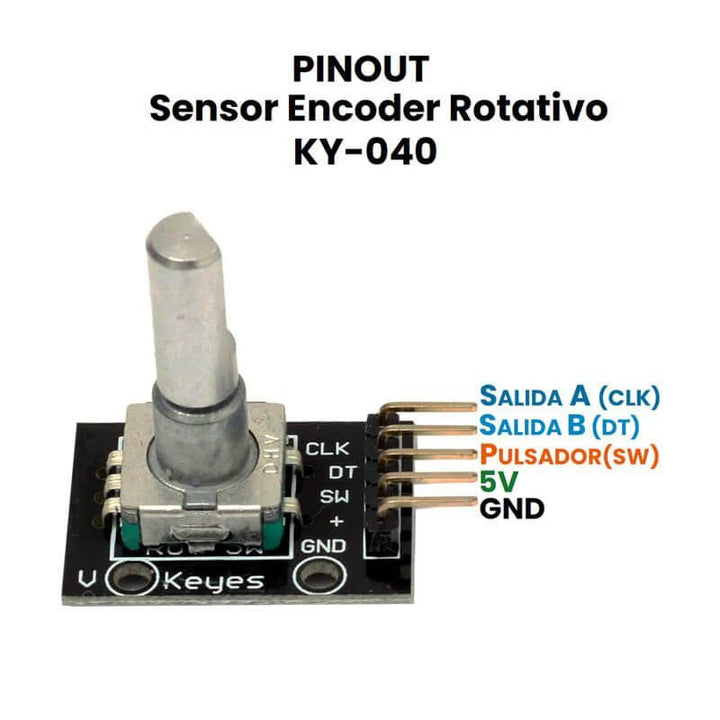 Módulo KY - 040 Codificador Rotatorio Incremental 5VDC con Perilla - Tecneu