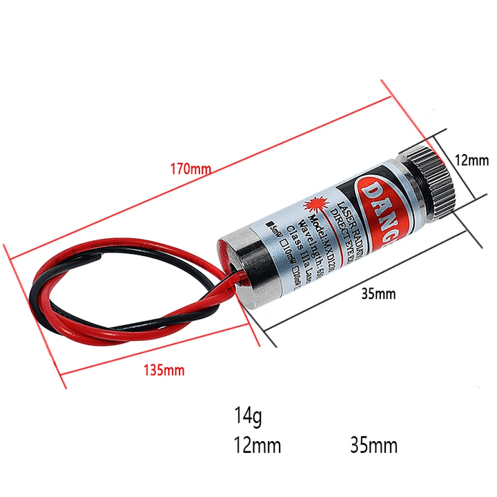 Modulo Láser Luz Roja Ajustable Linea Y Puntero 5mw 650nm 5v Distancia - Tecneu