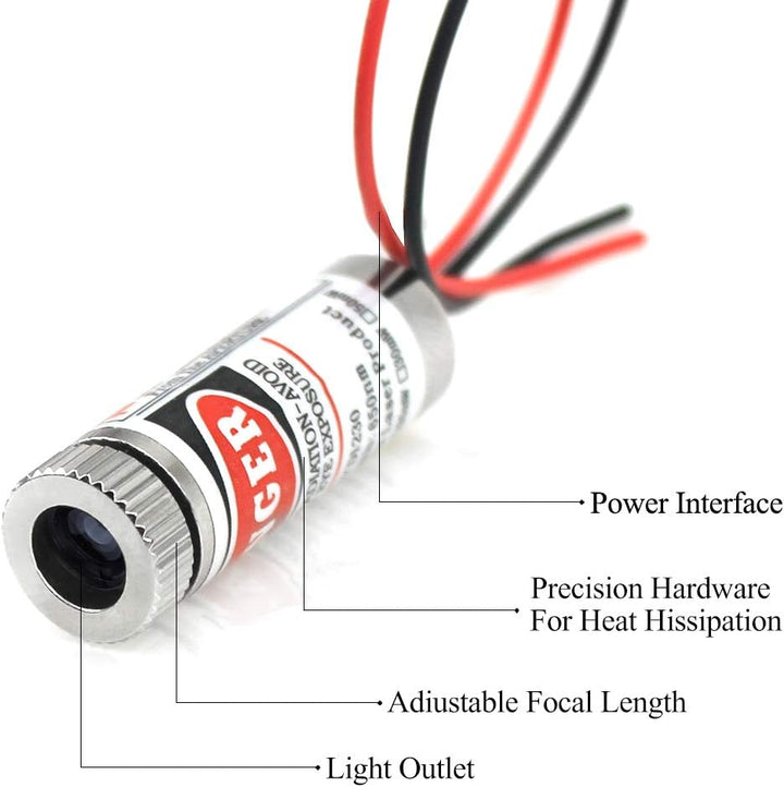 Modulo Láser Luz Roja Ajustable Linea Y Puntero 5mw 650nm 5v Distancia - Tecneu