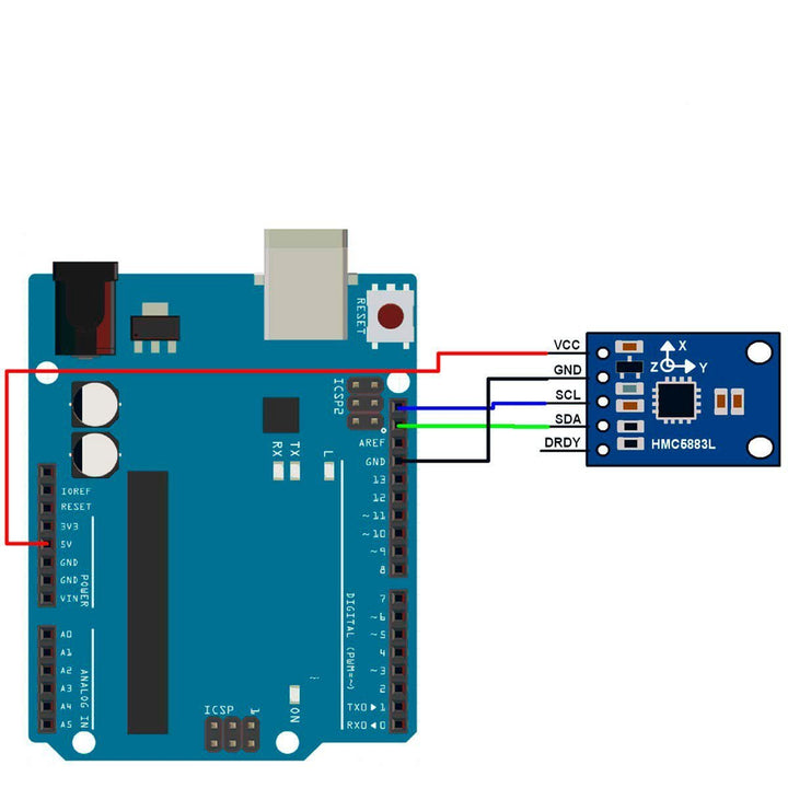 Modulo Magnetometro Brujula Hmc5883l 3 Ejes I2c - Tecneu
