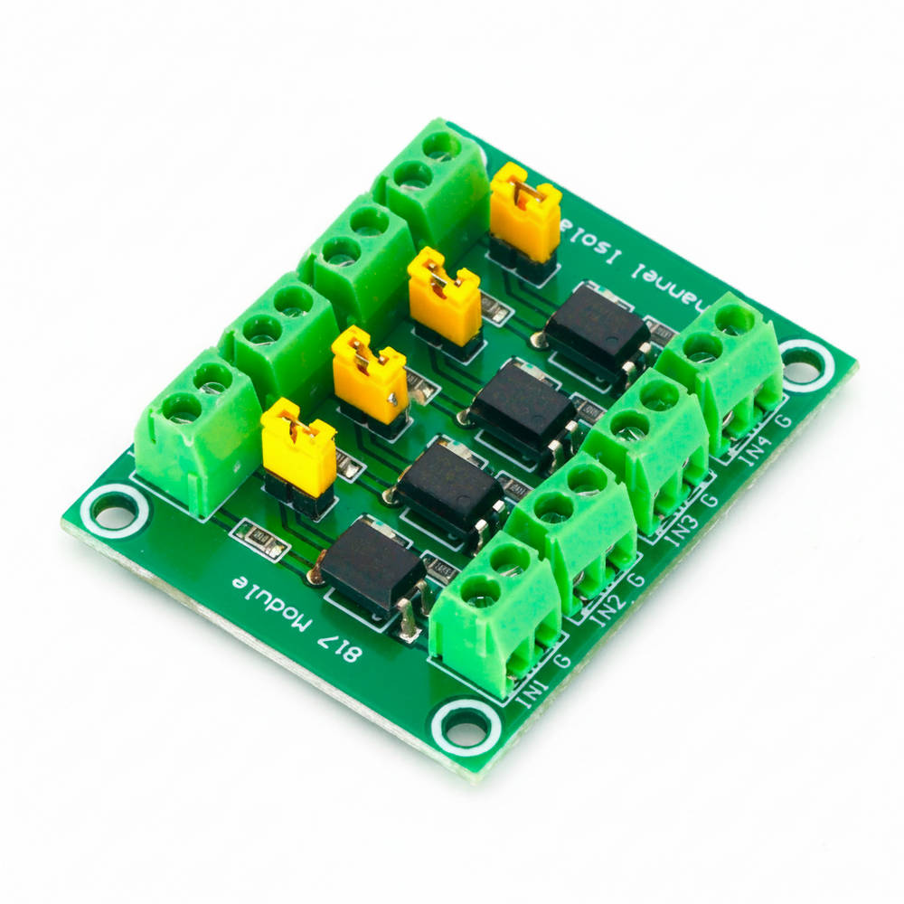 Módulo Optoacoplador 4 Canales Aislador Pc817 3.3-24VDC a 3.3-30VDC para Microcontroladores