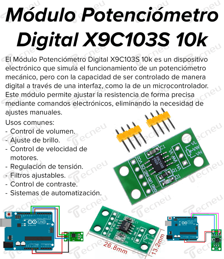Modulo Potenciometro Digital X9c103s 10k - Tecneu