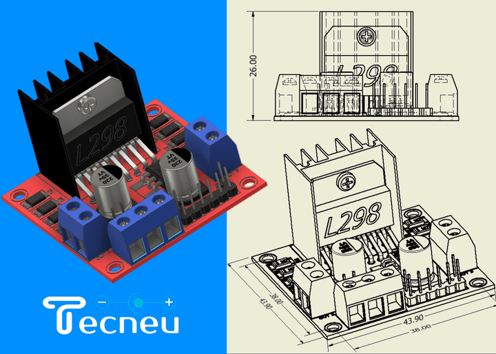 Modulo Puente H L298 Motor Driver - Tecneu