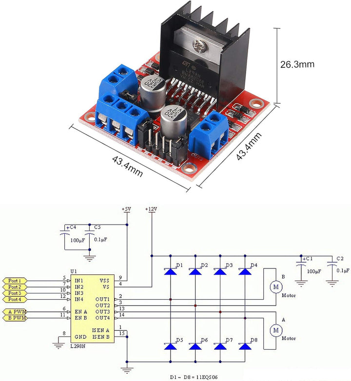 Modulo Puente H L298 Motor Driver - Tecneu