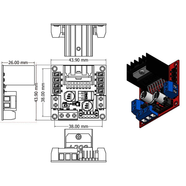 Modulo Puente H L298 Motor Driver - Tecneu