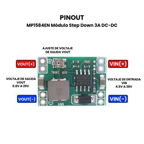 Modulo Regulador Mp1584 Voltaje Step Down 3a 0.8~25v - Tecneu